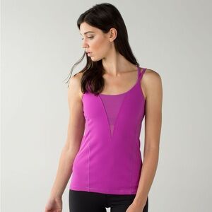Lululemon Exquisite Tank - Ultra Violet Strappy Mesh Cut-Out Athletic Top